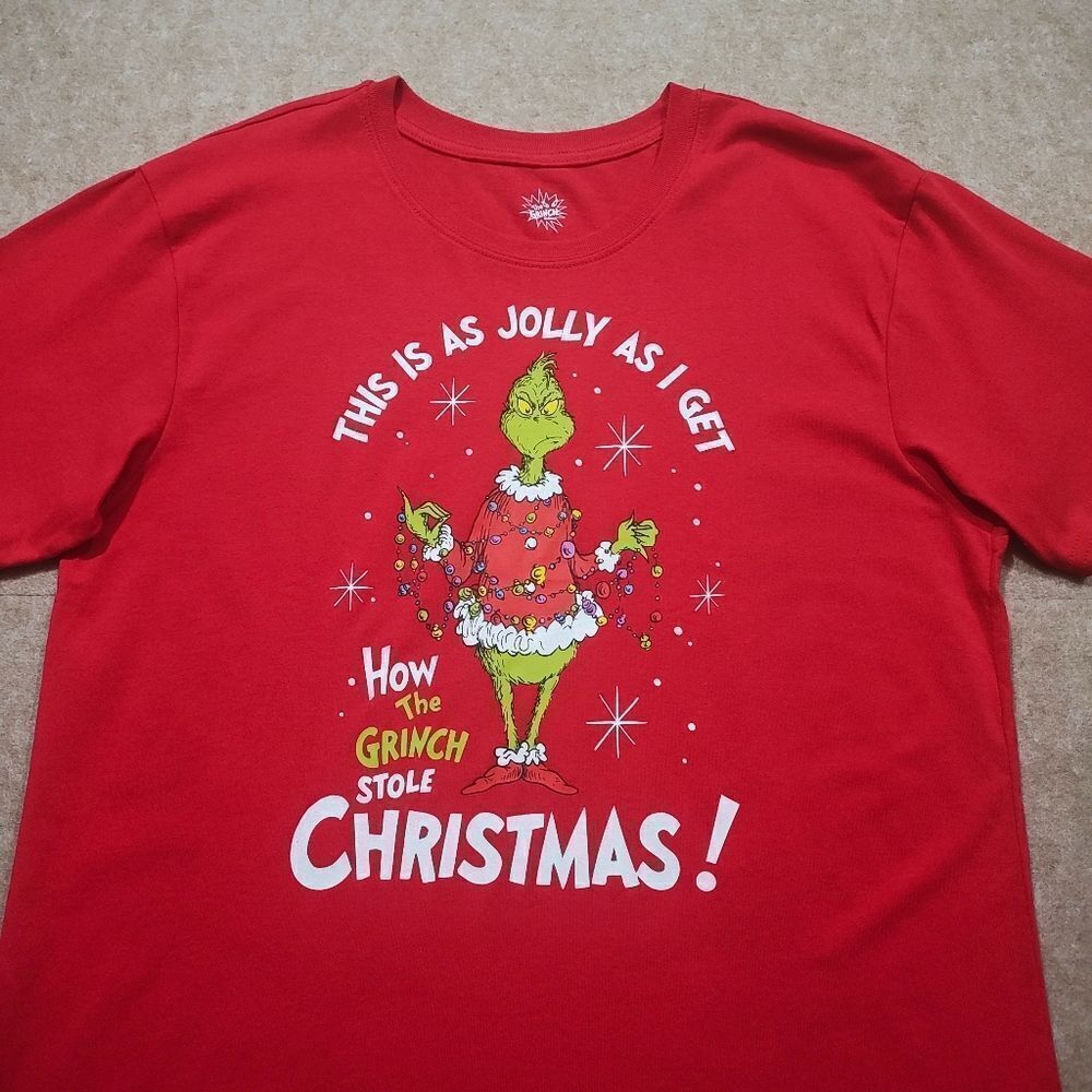 Dr. Seuss Red Grinch Short Sleeve Unisex T-shirt #7